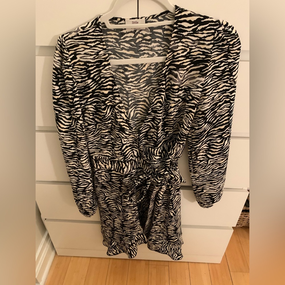 Aritzia leopard wrap dress